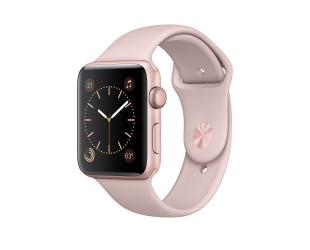 Apple Watch Series 2 Koperta 42 mm z aluminium w kolorze różowego złota z paskiem sportowym w kolorze piaskowego różu