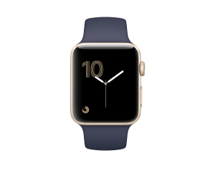 Apple Watch Series 2 Koperta 38 mm z aluminium w kolorze złotym z paskiem sportowym w kolorze nocnego błękitu