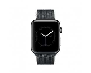 Apple Watch Series 2 Koperta 38 mm ze stali nierdzewnej w kolorze gwiezdnej czerni z bransoletą mediolańską w kolorze gwiezdnej czerni