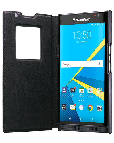 BlackBerry Leather Smart Flip Case PRIV by Blackberry (czarny)