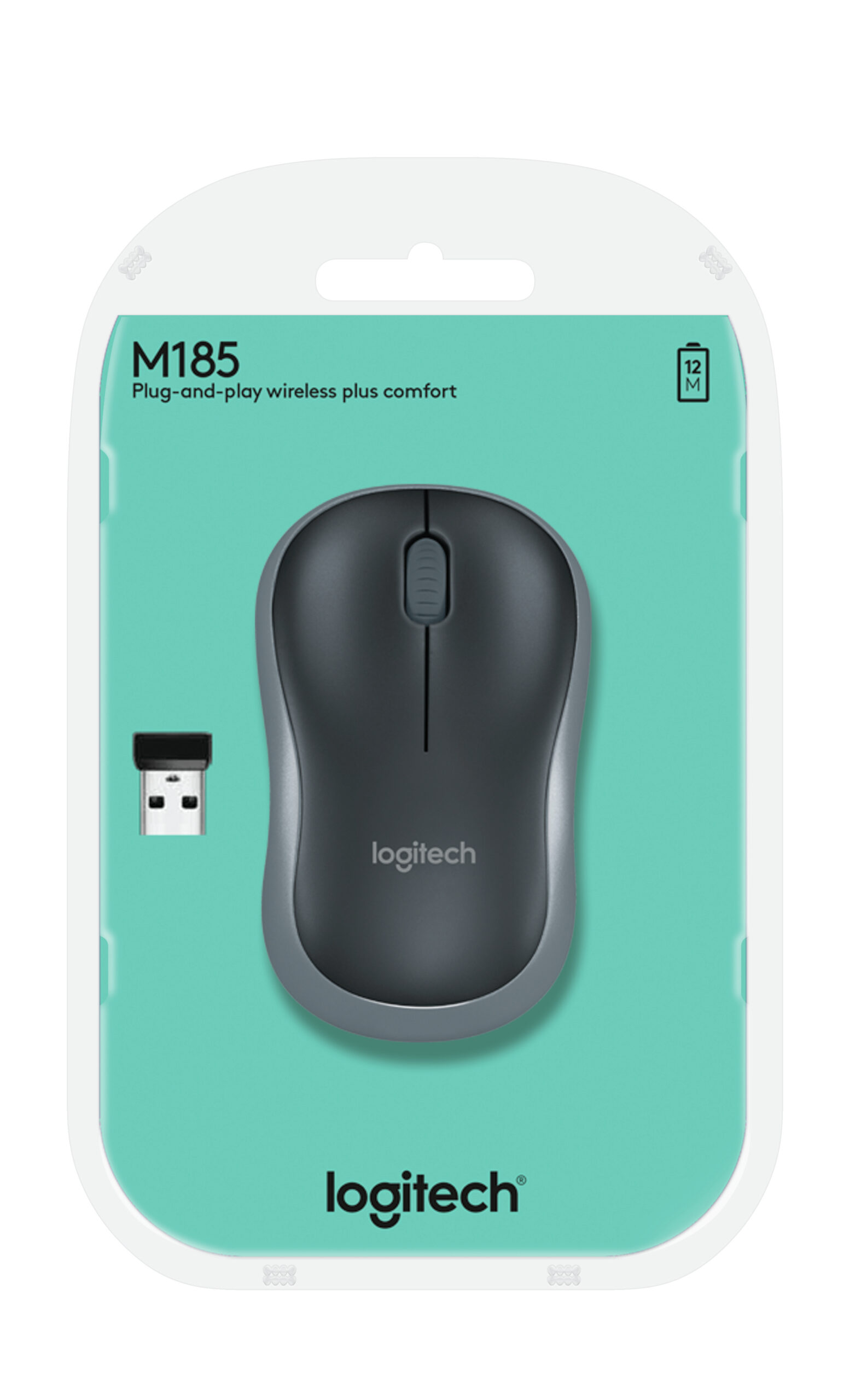 Logitech M185 Mysz bezprzewodowa Szara - Image 3